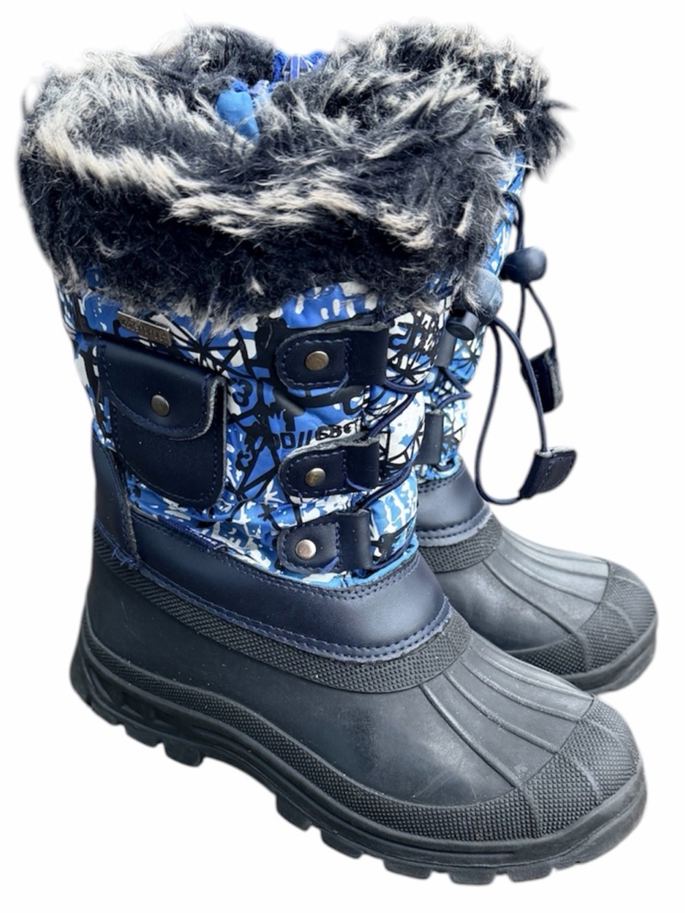 DREAM PAIRS Blue and Black Waterproof Snow Boots